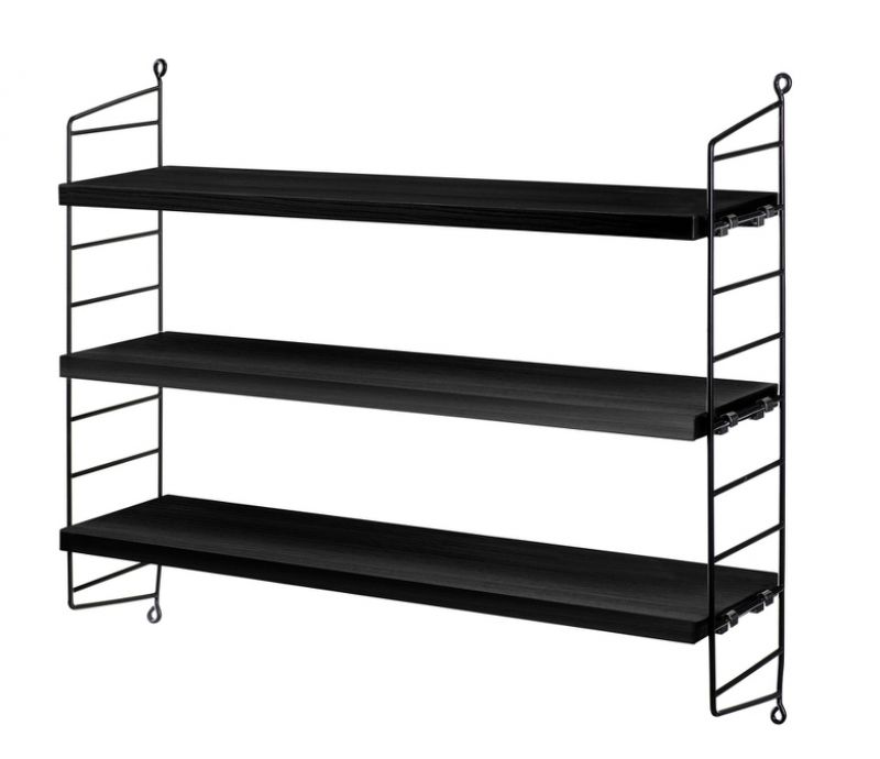 String Pocket Regal String Furniture Esche schwarz gebeizt - Schwarz